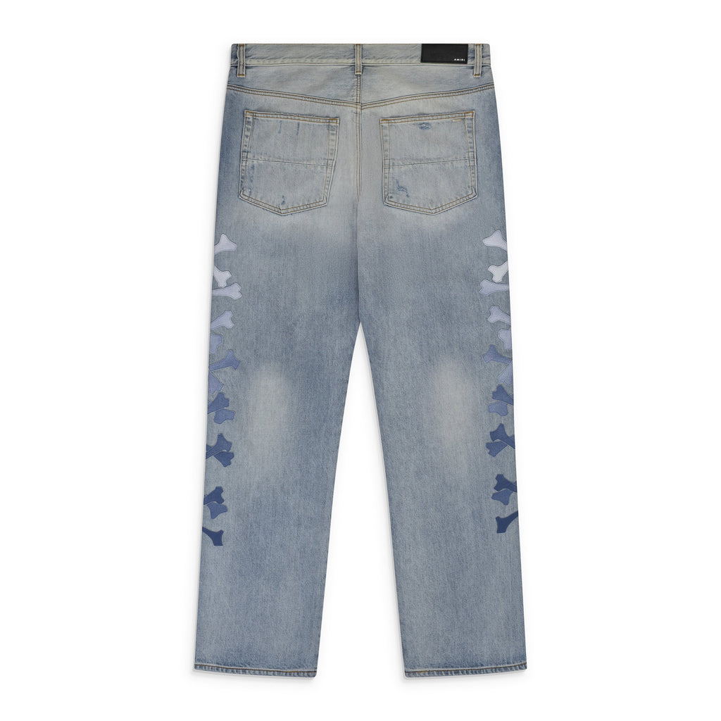 Stone Indigo/Blue Gradient Bones Straight Jeans