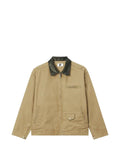 izzue logo-embroidered contrast-collar jacket