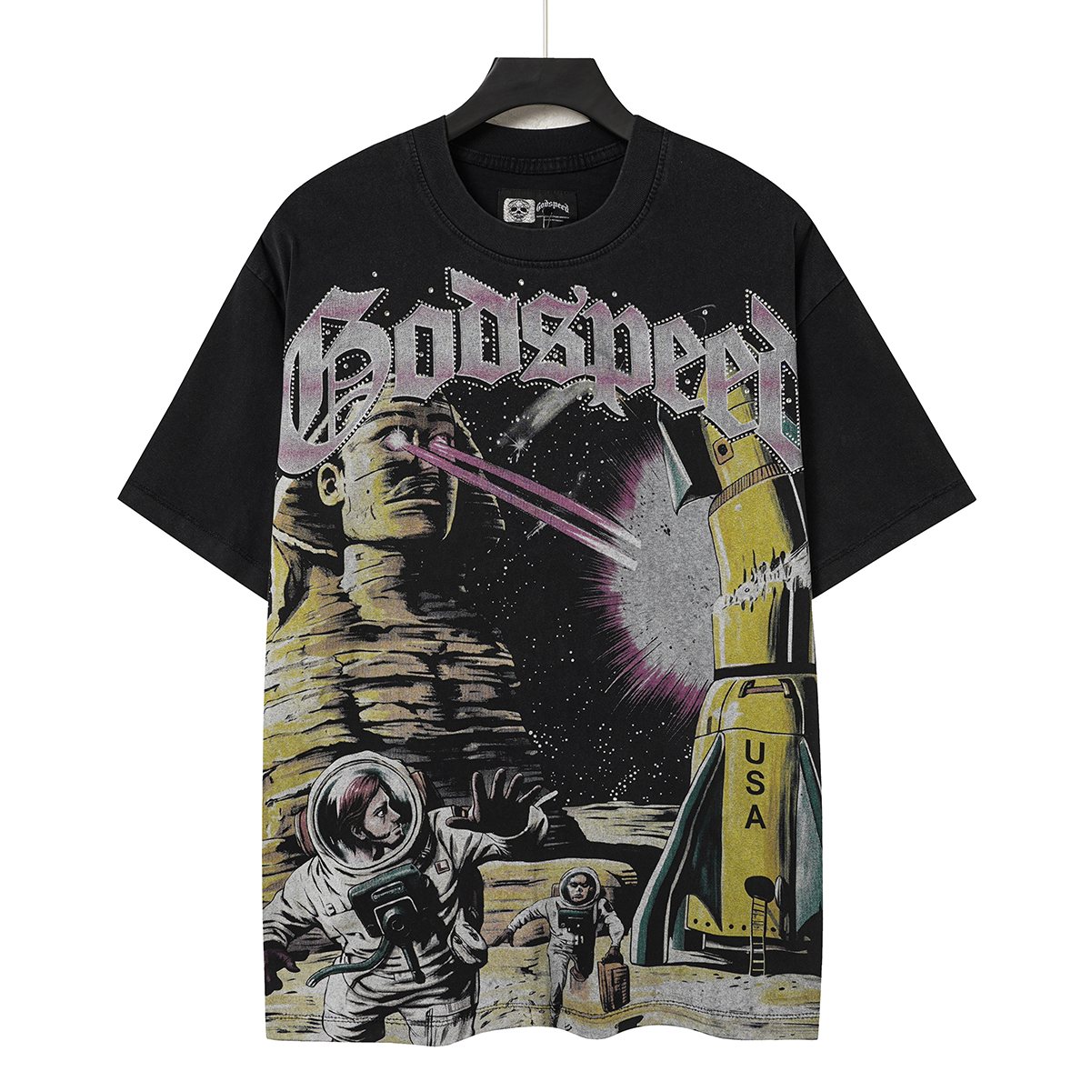 Godspeed Astronaut Rocket Graphic T-Shirt