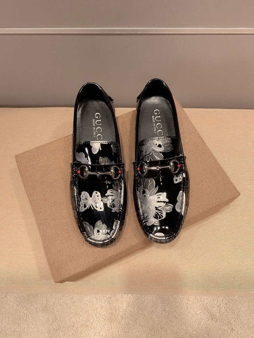 Gucci Butterfly Print Loafers